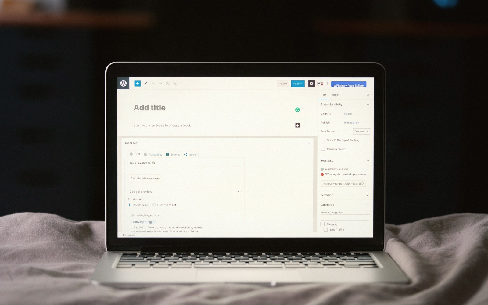 A repository search interface on screen showing a list of results